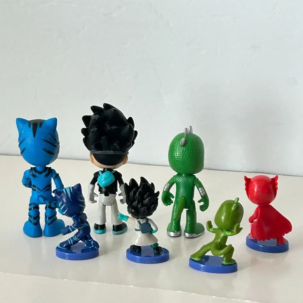 Lot of 7 PJ Masks Figures Gekko Owlette Catboy Romeo Figures Cake‎ Toppers Toys